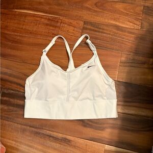 Nike Dri-FIT Sports Bra White Size Large Adjustable Straps Workout Gym (1144)